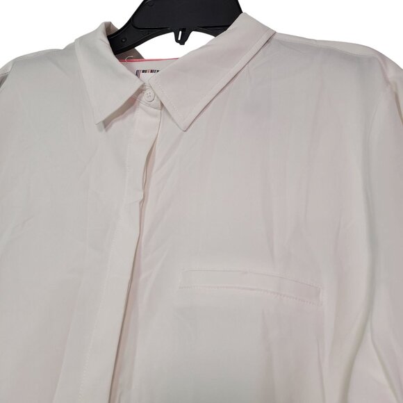 Modern Ambition Women's Long Sleeve White Button-Up Collared Shirt Size Large - Picture 7 of 13